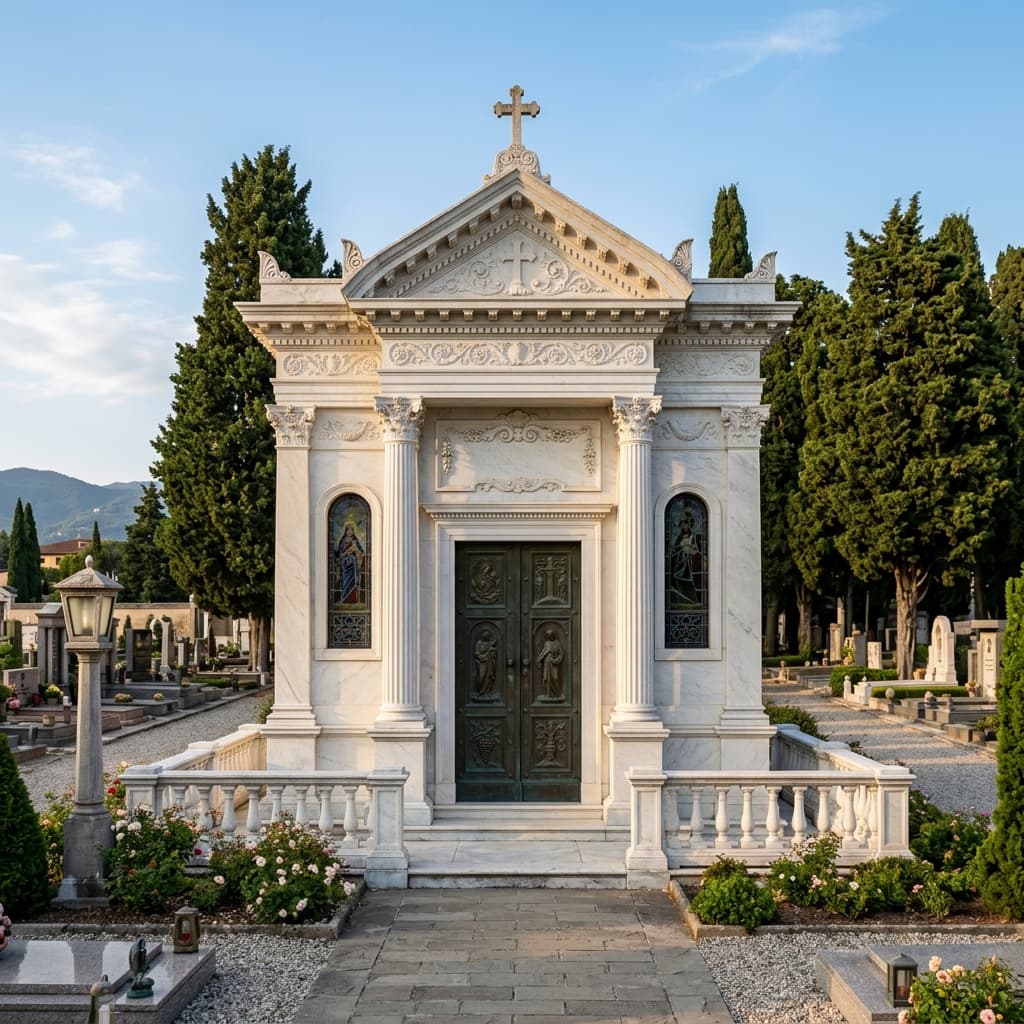 Tomba di famiglia e cappella gentilizia in marmo